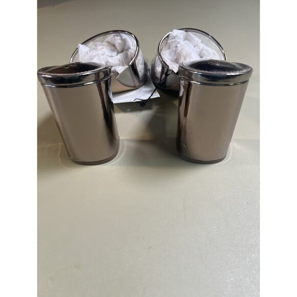 The Drop Women's Pattie High Block-Heeled Mule Sandal Pewter Clear 10 - Picture 6 of 10